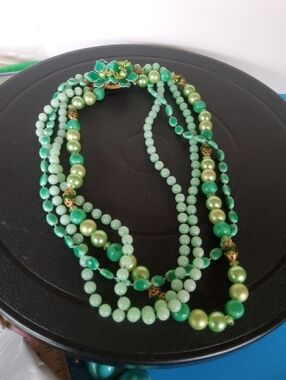 Vintage three strand necklace .
